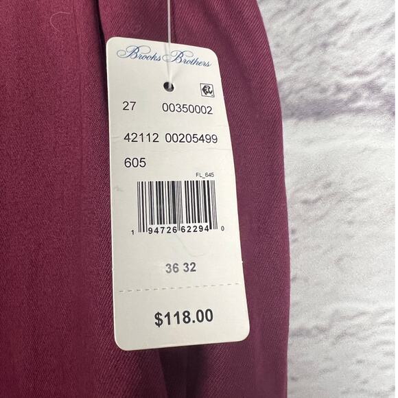 NWT Brooks Brothers Men's 36 x 32 Advantage Chino Wrinkle Resistant Dress Pants - Picture 4 of 12